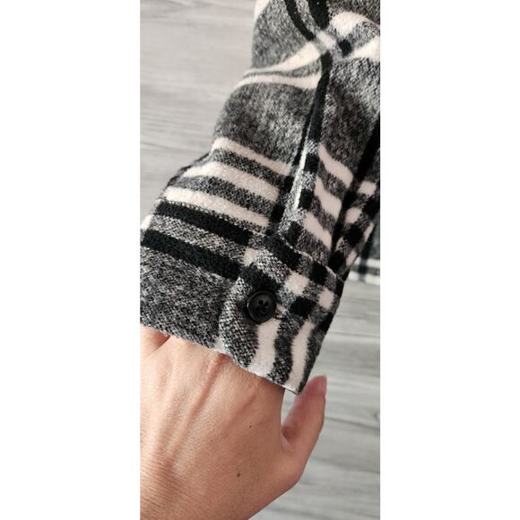 All Saints Men's Zenith Plaid Flannel Overshirt Shirt Shacket White Size XL EUC! - Picture 8 of 12